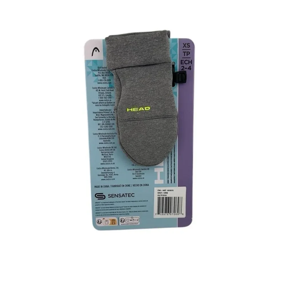 HEAD Kids’ Touchscreen Mittens High Grip Stretch Fleece keep Heat In, 2-4 XS,